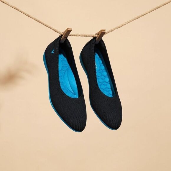 VIVAIA Tamia Walker Lightweight Almond-Toe Flats Black Knit size 43 US 11 - Picture 4 of 13